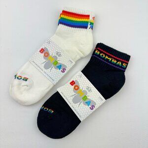 2-Pairs Bombas Bee Proud Quarter Pride Rainbow Socks